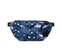 Waist Pack For Men And Women With Adjustable Shoulder Strap Large Hiking Waist Pack For Running, Cycling, Blue Killer Whale Patterns, Black, One Size