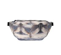 Waist Pack for Men and Women with Adjustable Shoulder Strap Large Hiking Waist Pack for Running, Cycling, White Swan Patterns