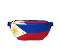 Waist Pack For Men And Women With Adjustable Shoulder Strap Large Hiking Waist Pack For Running, Cycling, Philippine Flag Patterns, Black, One Size