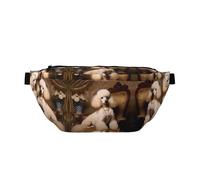 Waist Pack for Men and Women with Adjustable Shoulder Strap Large Hiking Waist Pack for Running, Cycling, Poodle Patterns