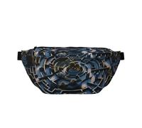 Waist Pack for Men and Women with Adjustable Shoulder Strap Large Hiking Waist Pack for Running, Cycling, Labyrinth Patterns