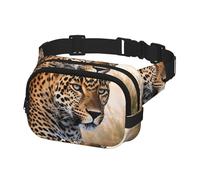 Waist Pack for Men Women Crossbody Belt Bag African Animal Leopard Waist Bag Travel Fanny Pack Bum Bags, Black, One Size