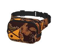 Waist Pack for Men Women Crossbody Belt Bag African Map Ethnic Pattern Waist Bag Travel Fanny Pack Bum Bags, Black, One Size