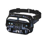 Waist Pack for Men Women Crossbody Belt Bag Airplane Cockpit Waist Bag Travel Fanny Pack Bum Bags, Black, One Size