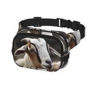 Waist Pack for Men Women Crossbody Belt Bag Animals Goat Waist Bag Travel Fanny Pack Bum Bags, Black, One Size