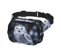 Waist Pack for Men Women Crossbody Belt Bag Arctic Owl Waist Bag Travel Fanny Pack Bum Bags, Black, One Size
