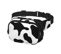 Waist Pack for Men Women Crossbody Belt Bag Black and White Cow Print Waist Bag Travel Fanny Pack Bum Bags, Black, One Size