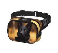 Waist Pack for Men Women Crossbody Belt Bag Black german shepherd dog Waist Bag Travel Fanny Pack Bum Bags, Black, One Size