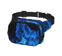 Waist Pack for Men Women Crossbody Belt Bag Blue Flame Waist Bag Travel Fanny Pack Bum Bags, Black, One Size