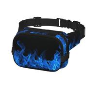 Waist Pack for Men Women Crossbody Belt Bag Blue Flame Waist Bag Travel Fanny Pack Bum Bags, Black, One Size