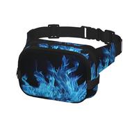 Waist Pack for Men Women Crossbody Belt Bag Blue Flame Waist Bag Travel Fanny Pack Bum Bags, Black, One Size