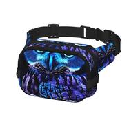Waist Pack for Men Women Crossbody Belt Bag Blue Owl Waist Bag Travel Fanny Pack Bum Bags, Black, One Size