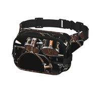 Waist Pack for Men Women Crossbody Belt Bag Cool Drum Set Waist Bag Travel Fanny Pack Bum Bags, Black, One Size