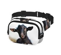 Waist Pack for Men Women Crossbody Belt Bag Cute Black Goat Animal Waist Bag Travel Fanny Pack Bum Bags, Black, One Size
