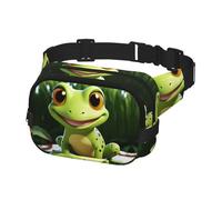Waist Pack for Men Women Crossbody Belt Bag cute frog Waist Bag Travel Fanny Pack Bum Bags, Black, One Size