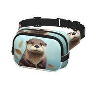Waist Pack for Men Women Crossbody Belt Bag Cute otter Waist Bag Travel Fanny Pack Bum Bags, Black, One Size