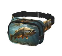 Waist Pack for Men Women Crossbody Belt Bag Fly Fish Waist Bag Travel Fanny Pack Bum Bags, Black, One Size
