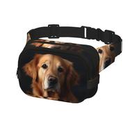Waist Pack for Men Women Crossbody Belt Bag Golden retriever Waist Bag Travel Fanny Pack Bum Bags, Black, One Size