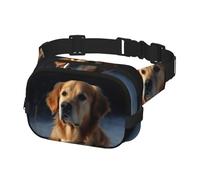 Waist Pack for Men Women Crossbody Belt Bag golden retriever Waist Bag Travel Fanny Pack Bum Bags, Black, One Size