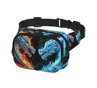 Waist Pack for Men Women Crossbody Belt Bag Ice and Fire Dragons Waist Bag Travel Fanny Pack Bum Bags, Black, One Size