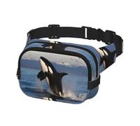 Waist Pack for Men Women Crossbody Belt Bag Killer Whale Waist Bag Travel Fanny Pack Bum Bags, Black, One Size