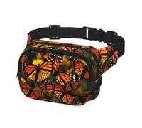Waist Pack for Men Women Crossbody Belt Bag Monarch Butterflies Waist Bag Travel Fanny Pack Bum Bags, Black, One Size