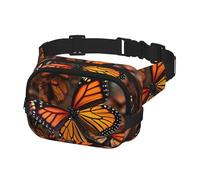 Waist Pack for Men Women Crossbody Belt Bag Monarch butterflies Waist Bag Travel Fanny Pack Bum Bags, Black, One Size