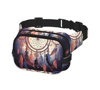 Waist Pack for Men Women Crossbody Belt Bag Native American Dream Catcher Waist Bag Travel Fanny Pack Bum Bags, Black, One Size