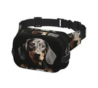 Waist Pack for Men Women Crossbody Belt Bag Pad Dachshund Waist Bag Travel Fanny Pack Bum Bags, Black, One Size