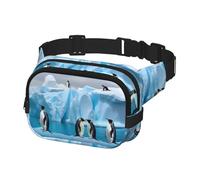 Waist Pack for Men Women Crossbody Belt Bag Penguins On The Iceberg Waist Bag Travel Fanny Pack Bum Bags, Black, One Size
