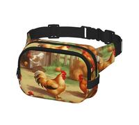Waist Pack for Men Women Crossbody Belt Bag Roast Chicken Hen Farm Waist Bag Travel Fanny Pack Bum Bags, Black, One Size