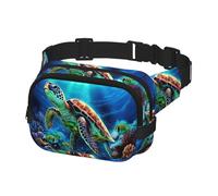 Waist Pack for Men Women Crossbody Belt Bag Sea Turtles Diamond Painting Waist Bag Travel Fanny Pack Bum Bags, Black, One Size