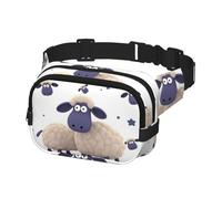 Waist Pack for Men Women Crossbody Belt Bag Sheep Waist Bag Travel Fanny Pack Bum Bags, Black, One Size