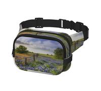 Waist Pack for Men Women Crossbody Belt Bag Texas Bluebonnets Scenery Waist Bag Travel Fanny Pack Bum Bags, Black, One Size