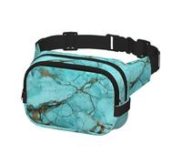 Waist Pack for Men Women Crossbody Belt Bag Turquoise Marble Waist Bag Travel Fanny Pack Bum Bags, Black, One Size