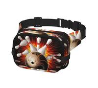 Waist Pack for Men Women Crossbody Belt Bag Vintage Sport Bowling Ball Waist Bag Travel Fanny Pack Bum Bags, Black, One Size