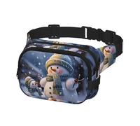 Waist Pack for Men Women Crossbody Belt Bag Winter snowman Waist Bag Travel Fanny Pack Bum Bags, Black, One Size