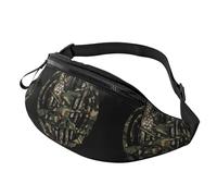 Waist Pack for Running, Hunting Deer Bass Fishing Lure Camo Camouflage American Flag Black Fanny Pack for Women Men, Crossbody Belt Bag with Adjustable Strap for Hiking Workout Sports Travel