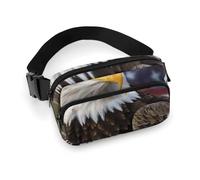 Waist Pack for Women Crossbody American Bald EagleBelt Bag Zipper Pockets Adjustable Strap Waist Wallet Hip Pack for Traveling Cycling Running Hiking, style, 20x13cm