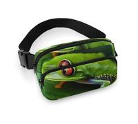 Waist Pack for Women Crossbody Animal Frog Green Leaf LeavesBelt Bag Zipper Pockets Adjustable Strap Waist Wallet Hip Pack for Traveling Cycling Running Hiking, style, 20x13cm