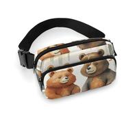 Waist Pack for Women Crossbody Bear in WoodsBelt Bag Zipper Pockets Adjustable Strap Waist Wallet Hip Pack for Traveling Cycling Running Hiking, style, 20x13cm