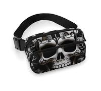 Waist Pack for Women Crossbody Black And White SkullsBelt Bag Zipper Pockets Adjustable Strap Waist Wallet Hip Pack for Traveling Cycling Running Hiking, style, 20x13cm