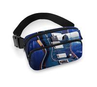 Waist Pack for Women Crossbody Blue GuitarBelt Bag Zipper Pockets Adjustable Strap Waist Wallet Hip Pack for Traveling Cycling Running Hiking, style, 20x13cm