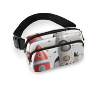 Waist Pack for Women Crossbody Cartoon RocketsBelt Bag Zipper Pockets Adjustable Strap Waist Wallet Hip Pack for Traveling Cycling Running Hiking, style, 20x13cm