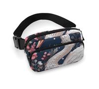Waist Pack for Women Crossbody Floral SwanBelt Bag Zipper Pockets Adjustable Strap Waist Wallet Hip Pack for Traveling Cycling Running Hiking, style, 20x13cm
