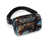 Waist Pack for Women Crossbody Flying DragonBelt Bag Zipper Pockets Adjustable Strap Waist Wallet Hip Pack for Traveling Cycling Running Hiking, style, 20x13cm