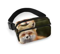 Waist Pack for Women Crossbody Funny FoxBelt Bag Zipper Pockets Adjustable Strap Waist Wallet Hip Pack for Traveling Cycling Running Hiking, style, 20x13cm