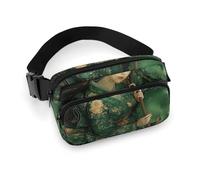 Waist Pack for Women Crossbody Green Leaves And BoatBelt Bag Zipper Pockets Adjustable Strap Waist Wallet Hip Pack for Traveling Cycling Running Hiking, style, 20x13cm