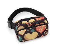 Waist Pack for Women Crossbody Heart Crush FlowerBelt Bag Zipper Pockets Adjustable Strap Waist Wallet Hip Pack for Traveling Cycling Running Hiking, style, 20x13cm
