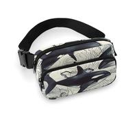 Waist Pack for Women Crossbody Killer WhaleBelt Bag Zipper Pockets Adjustable Strap Waist Wallet Hip Pack for Traveling Cycling Running Hiking, style, 20x13cm